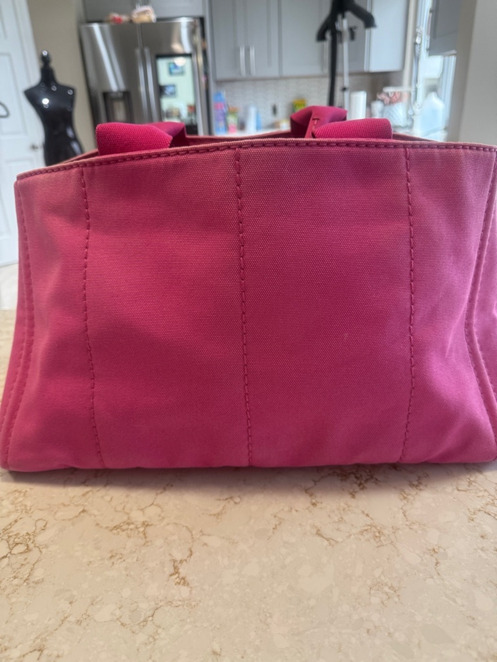 Prada Hot Pink Canvas Tote with Milano Logo - Picture 2 of 5